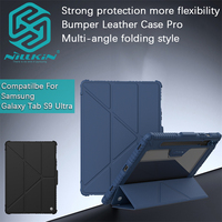 Nillkin Case For Samsung Galaxy Tab S9 Ultra/S9 Plus/S9 FE + Bumper Leather Pro Multi-angle folding style Fall protection sleeve