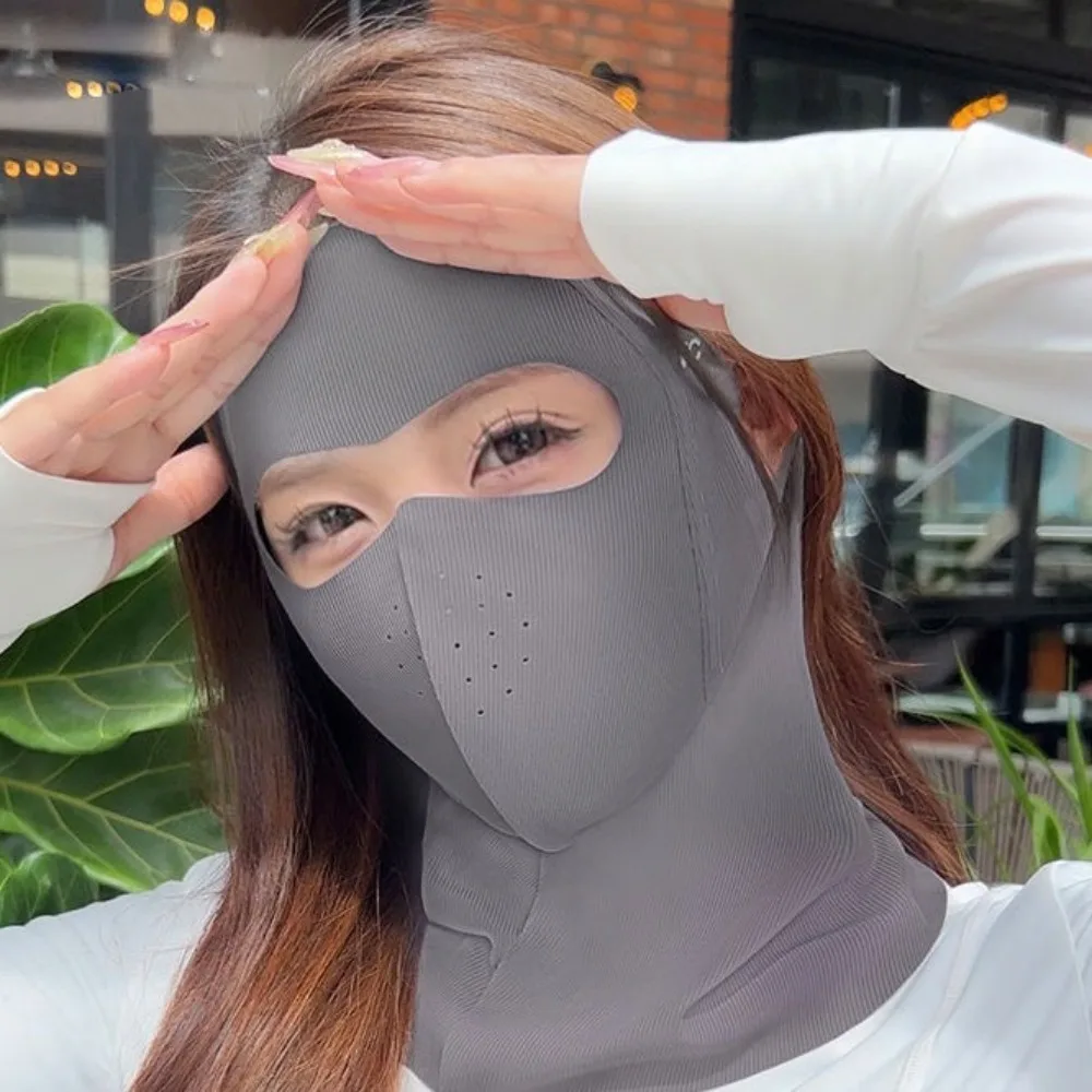 

Fashion Summer Full-Face Sunscreen Veil UPF 50+ Anti UV Ice Silk Face Cover Outdoor Breathable Neck Wrap Cover Climbing