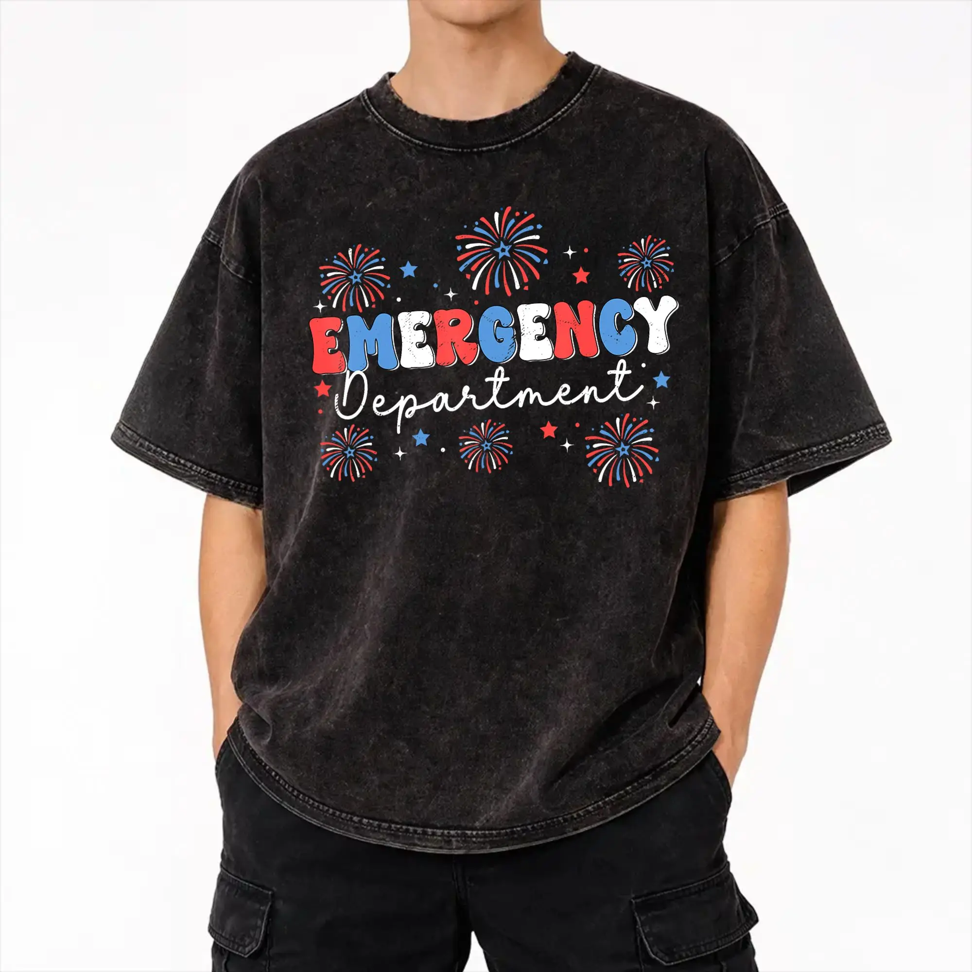 Emergency Department Room Nurse  T Shirt Hip Hop Washed Cotton Street T-Shirts Fashion for Men Women Streetwear Summer Tee Shirt