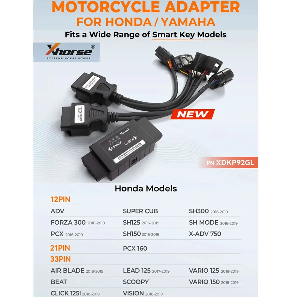 Xhorse XDKP92GL Motorcycle Adapter for Honda/Yamaha for VVDI Key Tool Plus and Key Tool MIDI