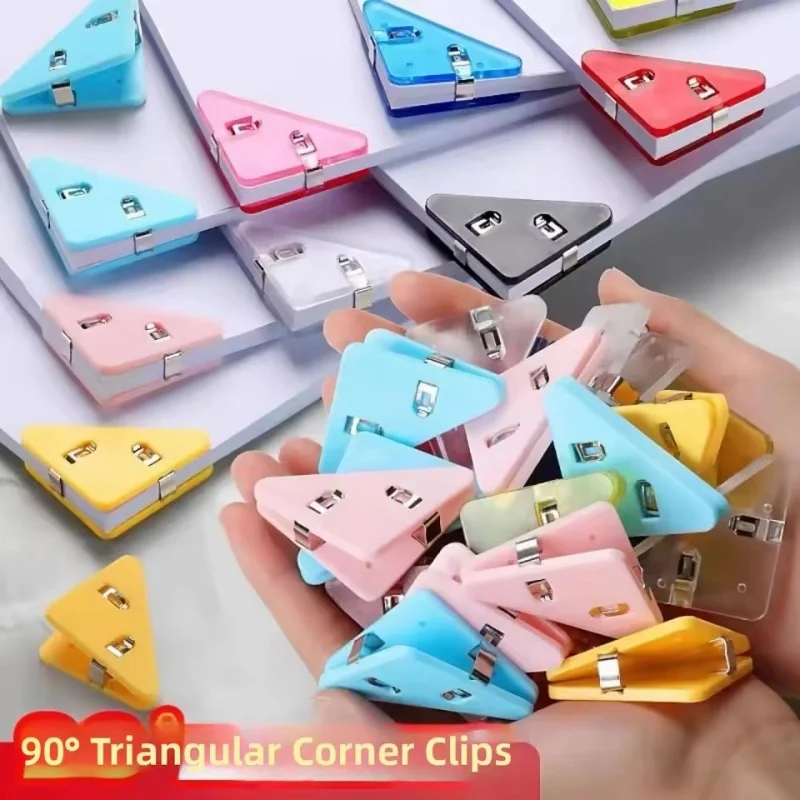 3/5pcs Creative Triangle Clip Paper Clip Book Clip Paper Corner Clip Suitable For Office Desk Storage Shelves Office Stationery