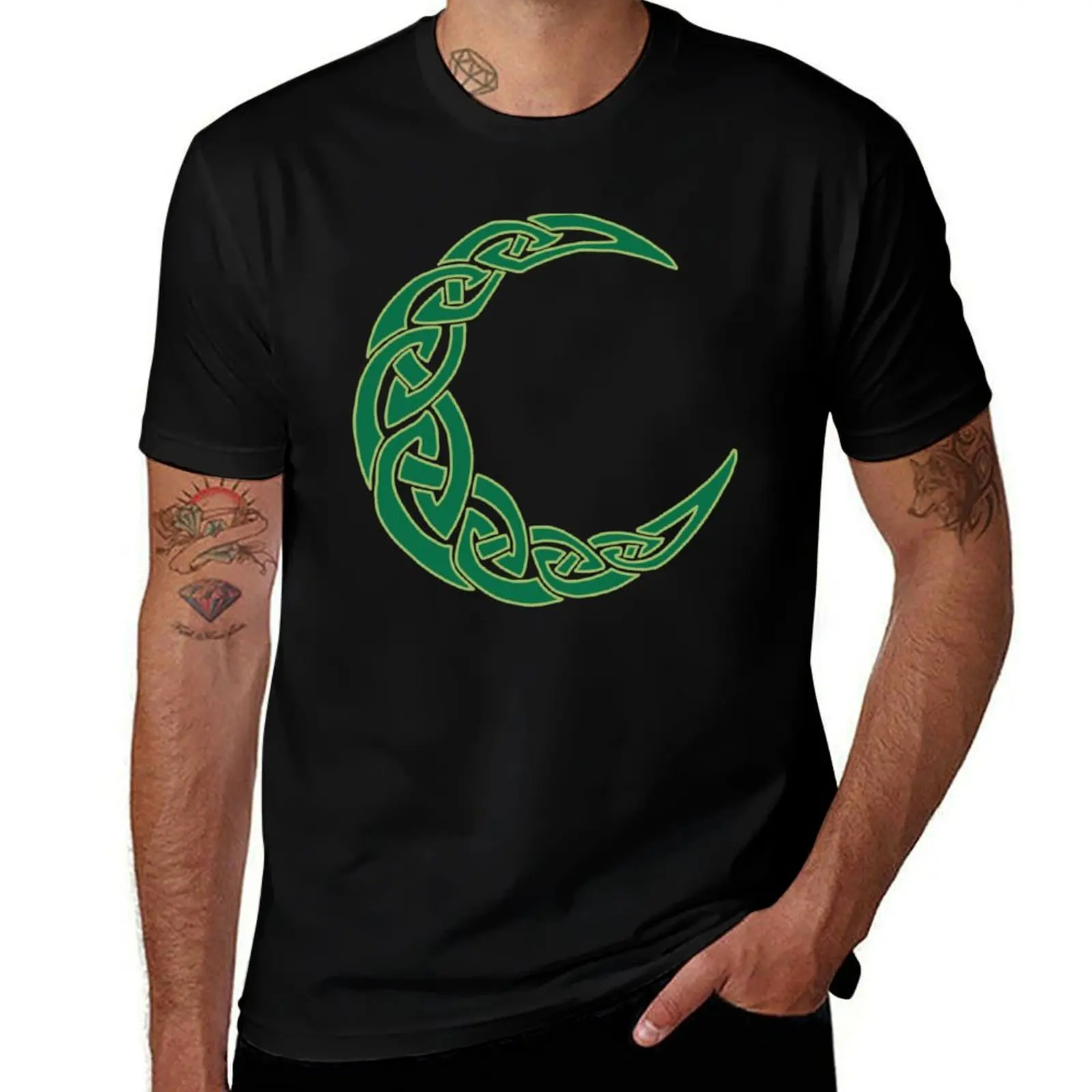 

Celtic Knot Moon T-Shirt customs design your own vintage graphic tee cotton man t-shirts mens t shirt