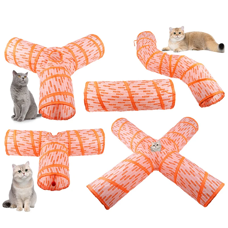 Cat Tunnel Tube Foldable Cat Toys Kitty Training Interactive Fun Toy Tunnel Bored for Puppy Kitten Pet Supplies Cat Accessories