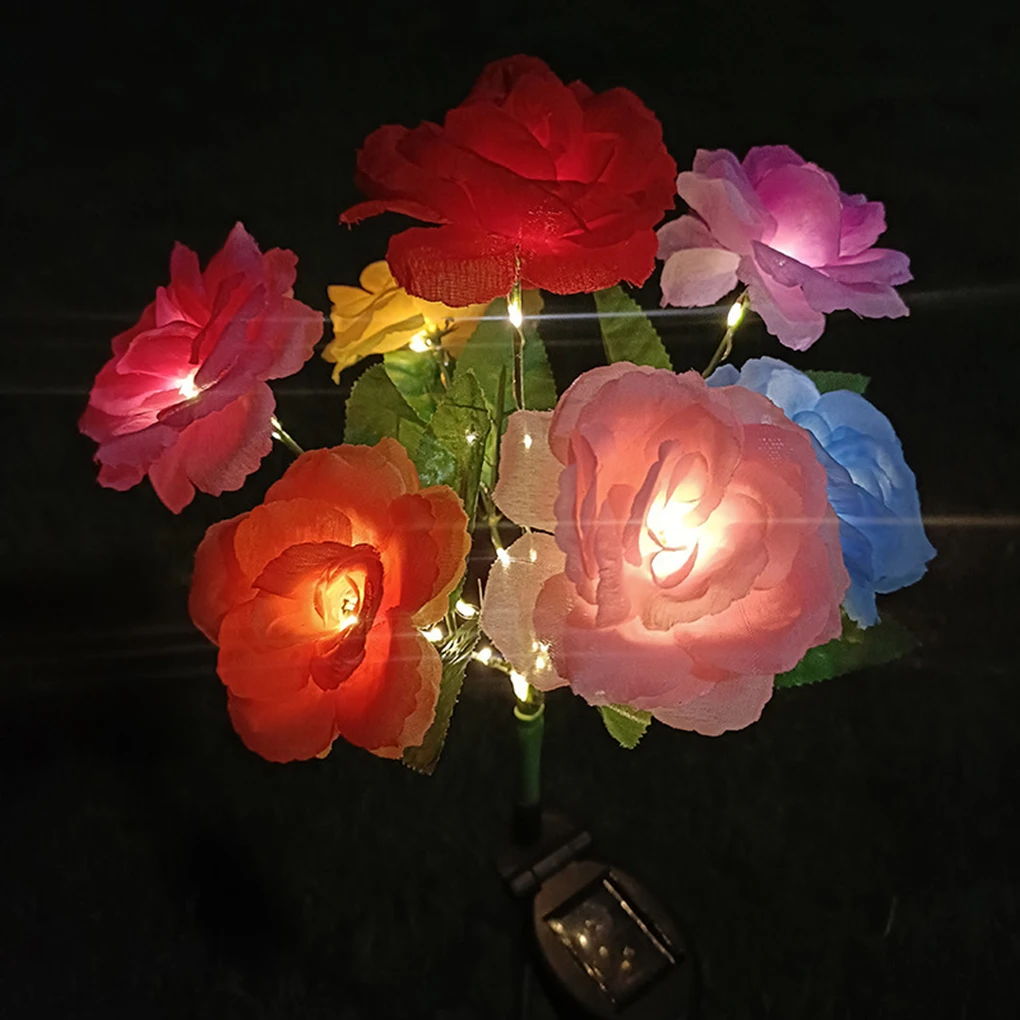 

5PCS LED Artificial Flower Light Lawn Lamp for Courtyard Landscape Garden Decoration for Yard Patio Garden Decor