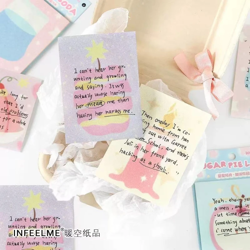 Office School Supplies Gifts Korean Notes Star Fragments Series Simple Office Message Sticky Lovely Memo Pad Kawai Stationery