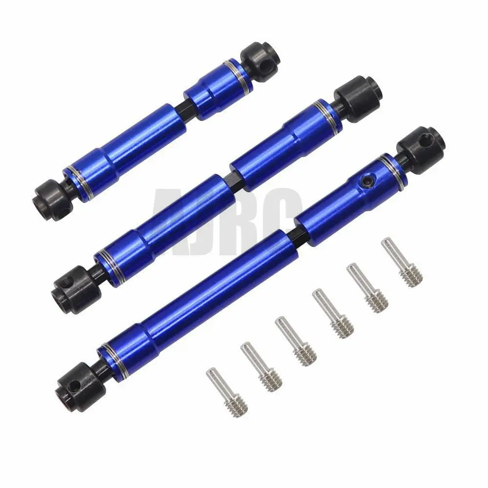 3pcs metal transmission shaft CVD 75mm/103mm/128mm for 1/10 RC track axial Trax TRX4 Defender TRX6 G63 6X6