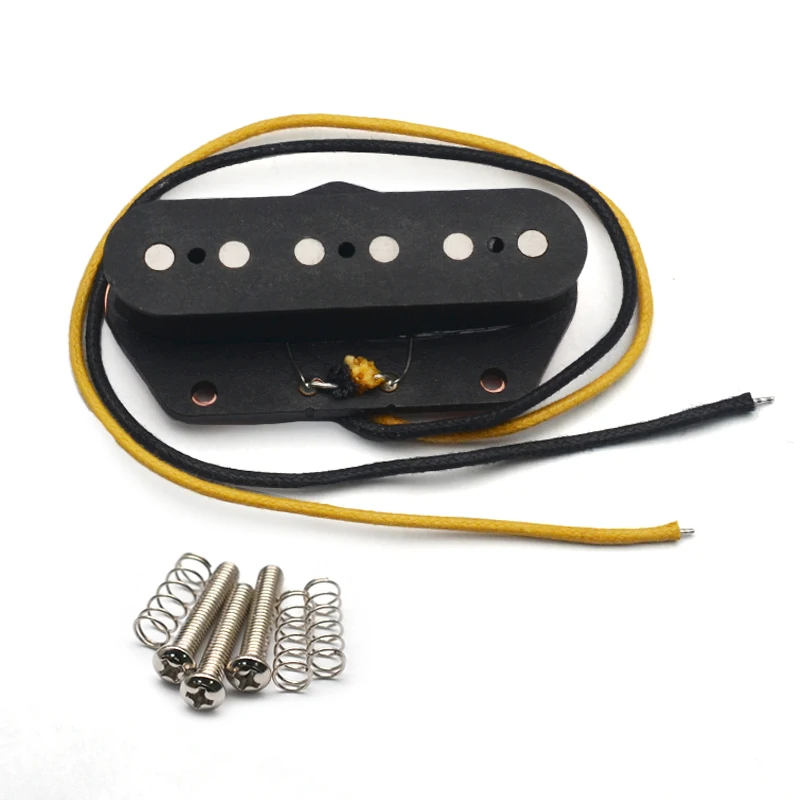 Alnico 5 TL Bridge Pickup Fiber Bobbin with Cloth Cable TL Bridge Pickup Black Guitar Parts