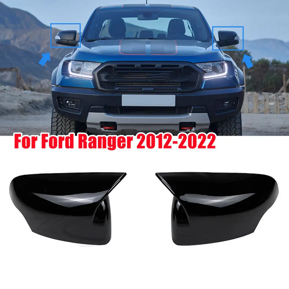 For Ford Ranger T6 Raptor Wildtrak 2012-2021 Rearview Side Mirror Cover Wing Cap Exterior Door Rear View Case Trim Carbon Fiber