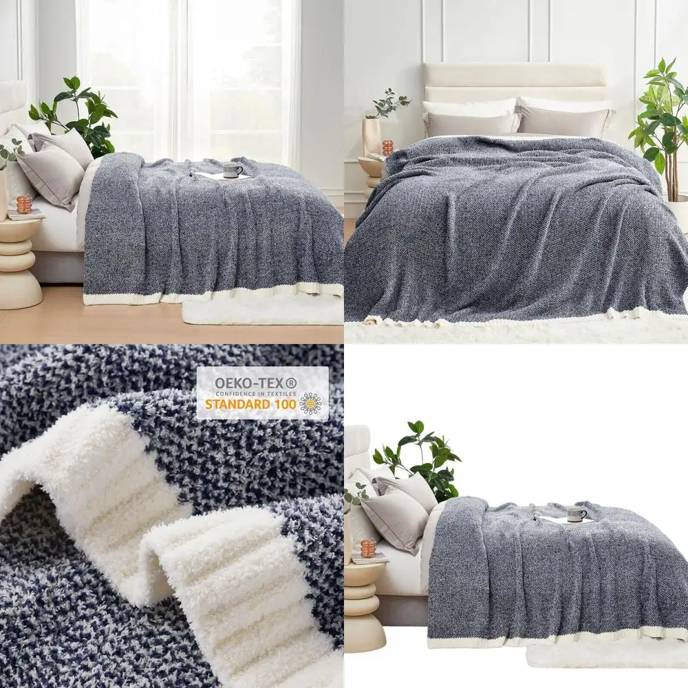 

Ultra-Soft Oversized Knit Twin-XL Blanket, 66x90 inches, Warm and Cozy