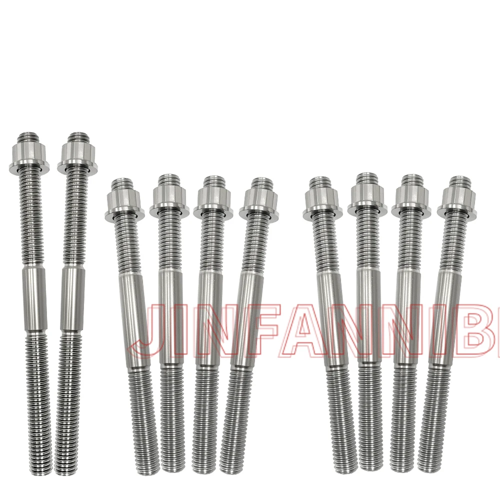 

Для Yamaha Banshee 350 1987-2000 2001 2002 2003 2004 2005 2006, титановые шпильки картера, шпилька, комплект гаек 12 Pts