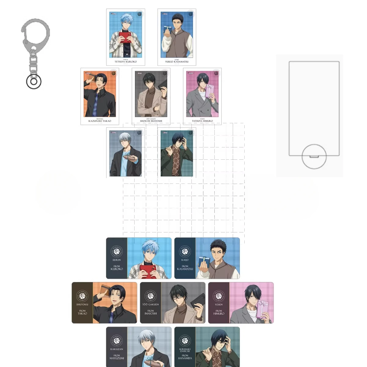 

Anime Hanamiya Makoto Himuro Tatuya Takao Kazunari Tetsuya Imayoshi Shoichi Acrylic Stand Doll Keychain Cosplay Toy Gift