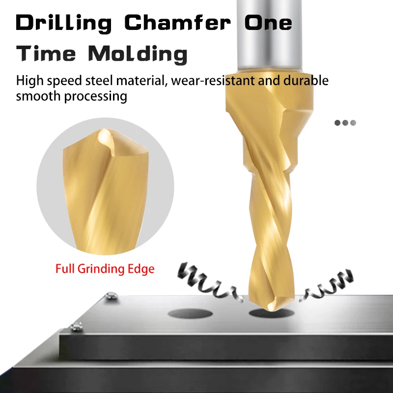 C-Centre Drill  Bit HSS High Speed Steel Chamfered Threaded Coated Titanium Positioning Drills For steels Aluminium M3 M4 M5-M16