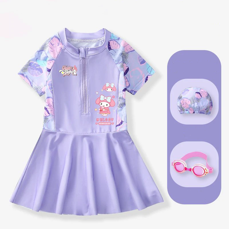 Sanrio Kawaii My Melody Stroje kąpielowe dla dzieci Anime Cartoon Fashion Wykwintne, kreatywne, miękkie, przyjazne dla skóry dziewczyny syjamskie