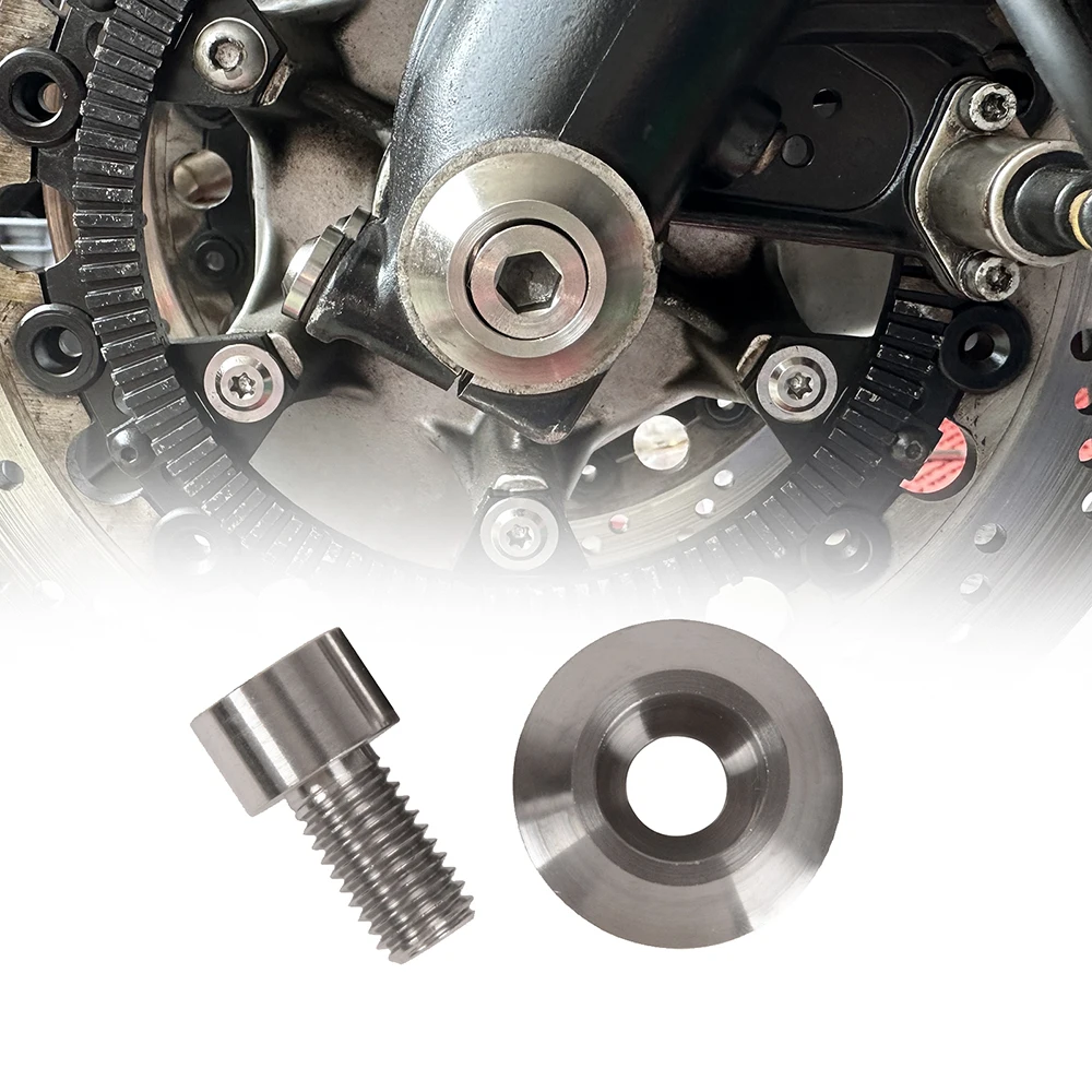 For BMW k Series K75 K100 R80 Front Axlewasher and Bolt M10*18 Vintage Cafe Racer Motorcycle Screw Gasket Three Colors Titanium - view 4