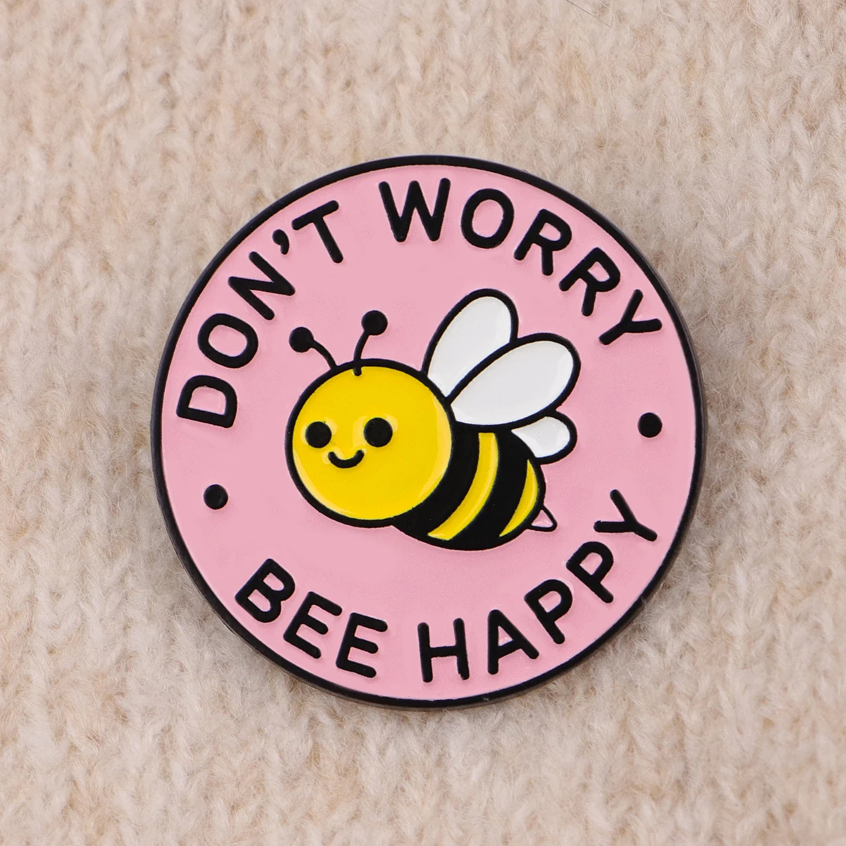 Cute BEE Enamel Pin DON'T WORRY Quotes Brooch Pines Lapel Pins Badge on Backpack Clothing Accessories Fashion Jewelry Gift - view 6