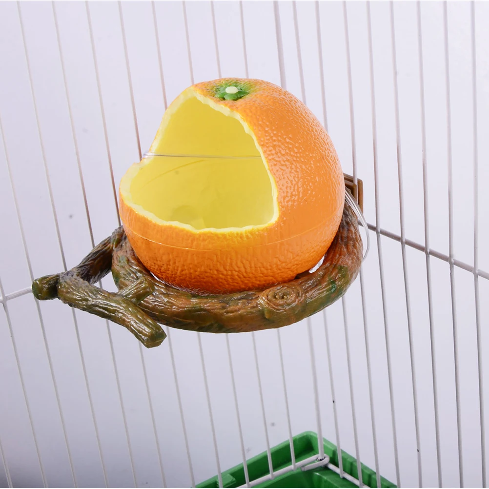 

Eco Friendly Pet Fruit Feeder Durable Branch Shaped Parrot Bowl Easy Clean Smooth Surface Stable Cage Food Container