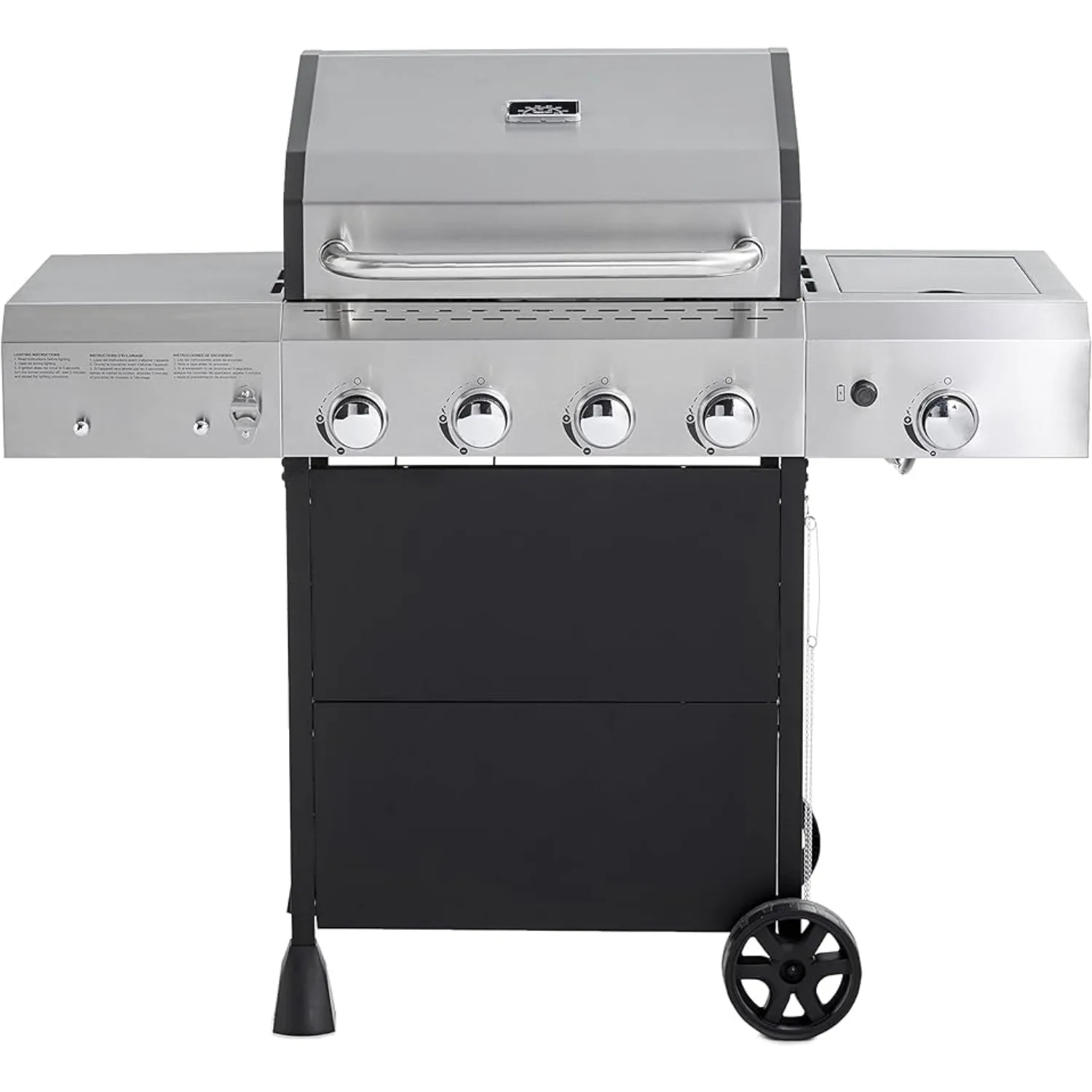 Freestanding Gas Grill with Side Burner, 4 Burner (52,000 BTU)