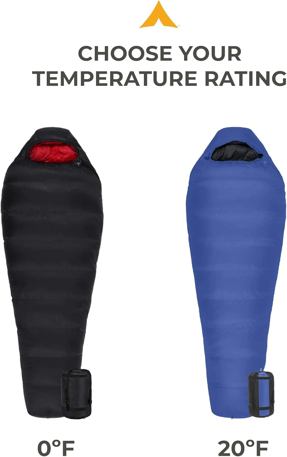 قماش نايلون خفيف الوزن 20 0 درجة كيس نوم مومياء دافئ للبالغين للتخييم والتنزه سيرًا على الأقدام وحقيبة الظهر