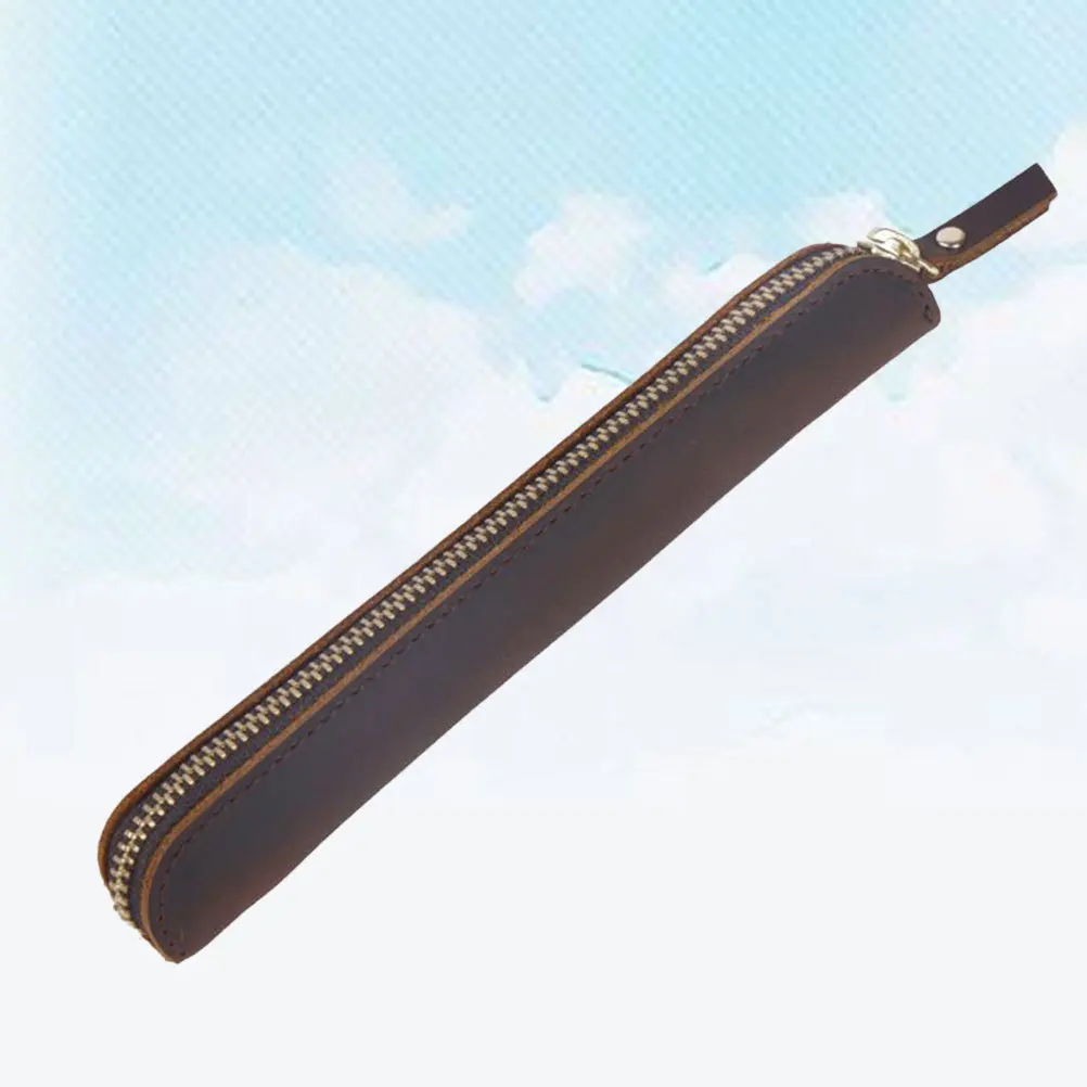 

Case Dark Brown Handmade Retro Pouch For Fountain Ballpoint Pens Pen Holder Pencil Bag Pen Organizer Desk