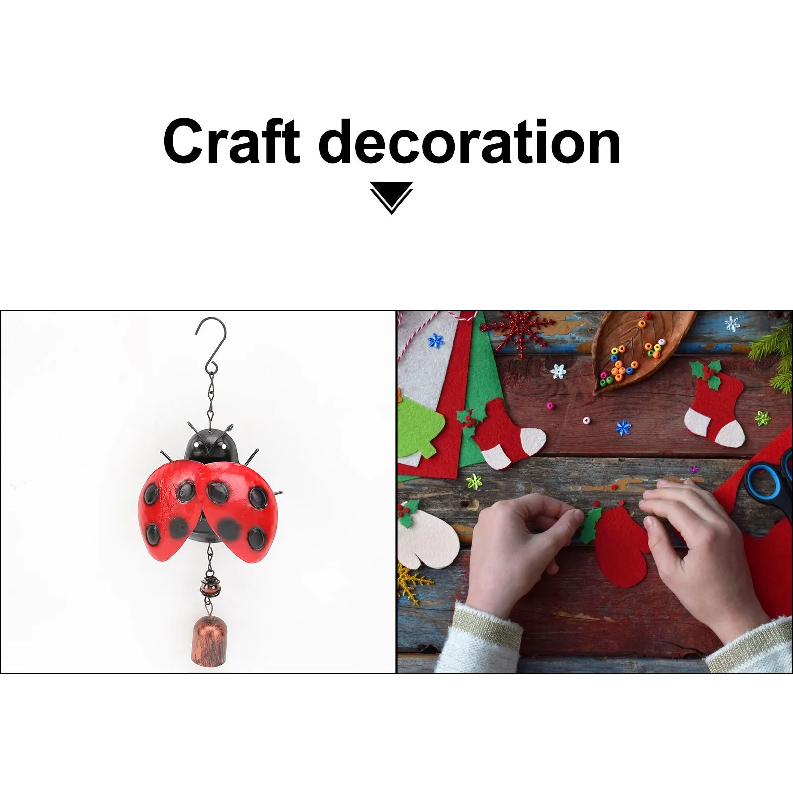 

2Pcs Honeybee Wind Chimes Iron Made Hanging Decor with Ladybug Design for Indoor Outdoor Use Relaxing Sound Artistic Pendant