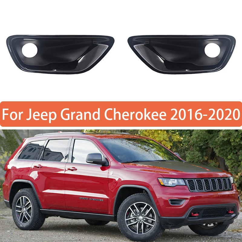 Car Front Bumper Grille For Jeep Grand Cherokee 2016 2017 2018 2019 2020 Fog Light Grille Cover 68261710AA 68261711AA