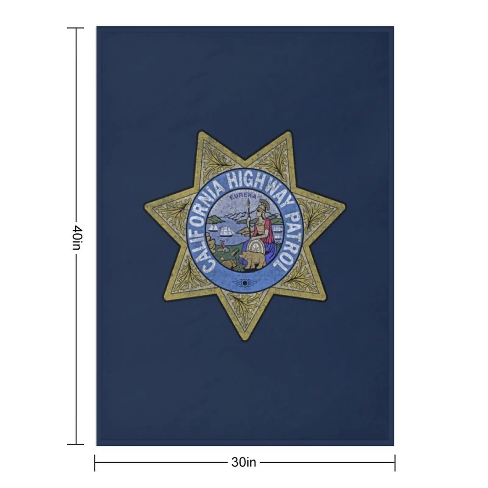 California Highway Patrol CHP, State Police, Law Enforcement Throw Blanket for winter Tourist Blankets