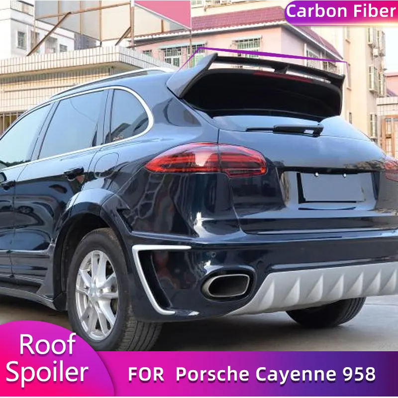 

Full Carbon Fiber Rear Roof Spoiler Wings for Porsche Cayenne 958 Turbo S Sport 4-Door 2015-2017 Auto Car Rear Spoiler Wing Lip