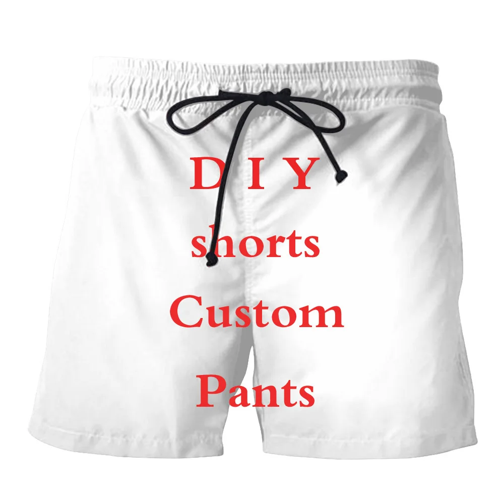 Unisex Personalizar Calças Curtas, 3D Padrão Impresso, Casual Praia Shorts, DIY Moda, Drop Shipping, Verão, Drop Shipping