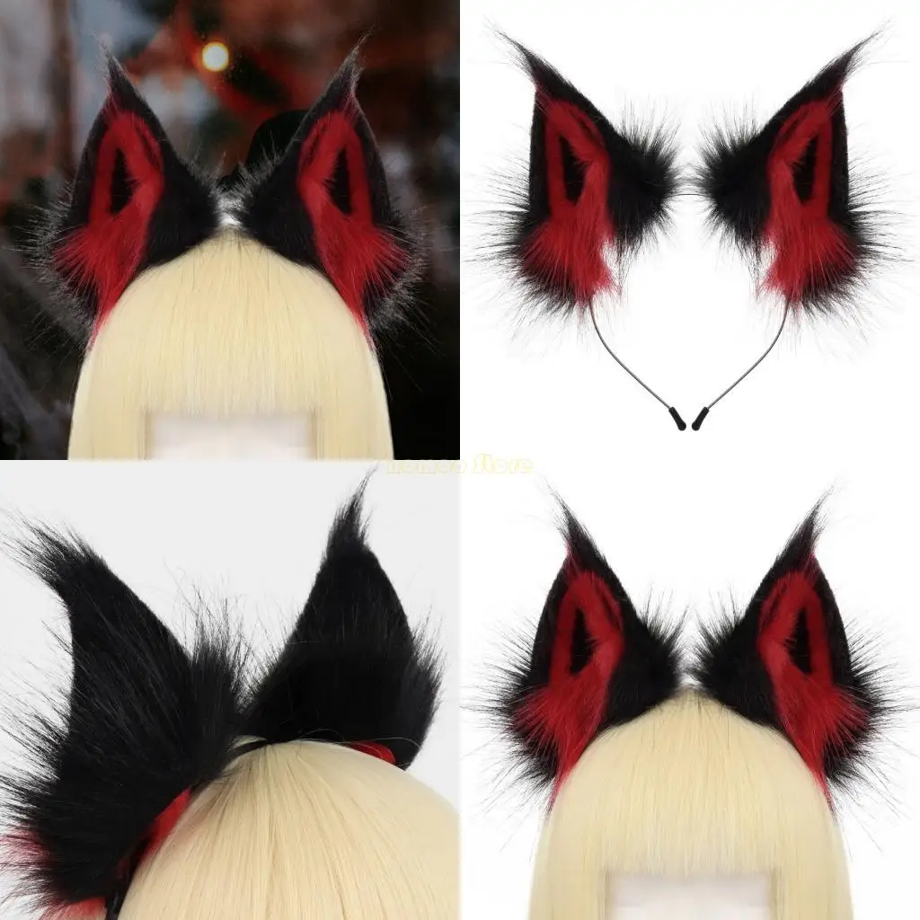 

31BF повязка на голову с кошачьими лисами и волчьими ушками, аксессуары для косплея, обруч для волос с ушками животных