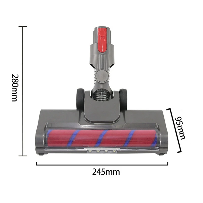 Accesorio de suelo de madera dura, cabezal de cepillo de rodillo suave, accesorios con luz LED, Dyson V15, V8, V7, V10, V11