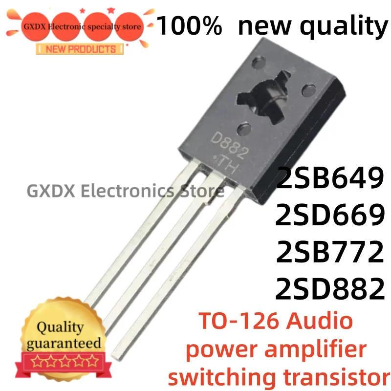 10-20Uds 100% nuevo quality 2SB649 2SD669 2SB772 2SD882 2SD669A D669 B649 B772 D882 TO126 Audio power amplifier switching transi