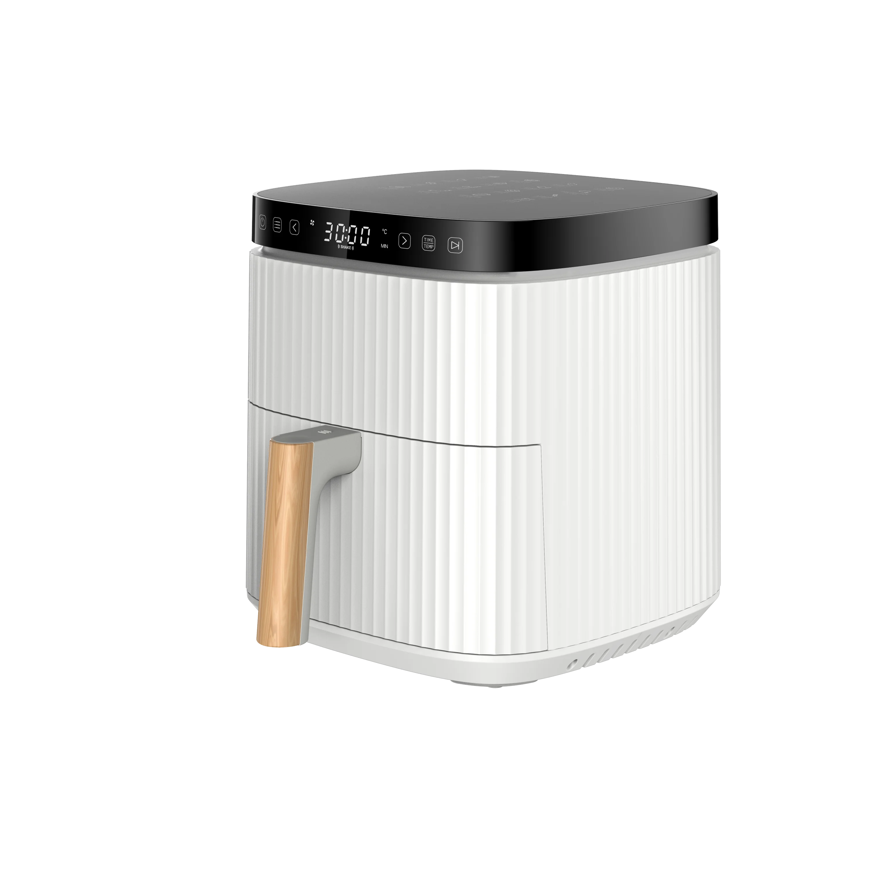 مقلاة هوائية بتصميم عصري لعام 2025 - مقلاة هوائية كهربائية احترافية باللون الأبيض مع وظيفة الإيقاف التلقائي