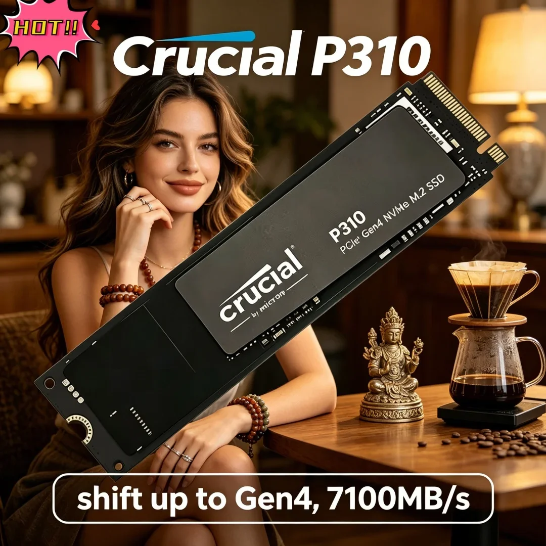 

Powerful Performance Crucial P310 1TB 2TB 2280 NVMe M.2 SSD PCIe Gen4 3D NAND 7100 MB/s PC OEM PACKAGE