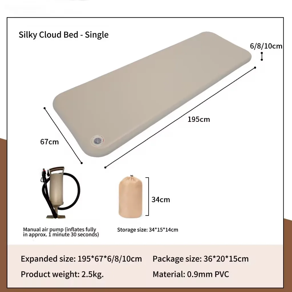 STLF WJW Silky Cloud Bed - Opblaasbaar matras met handmatige pomp voor kamperen, auto en thuis