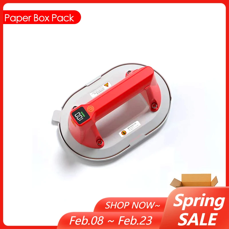 

7inch Industrial Grade Electric Vacuum Suction Cup Smart Display Heavy Duty Granite Tile Glass Lifter 160KG Powerful Air Pump