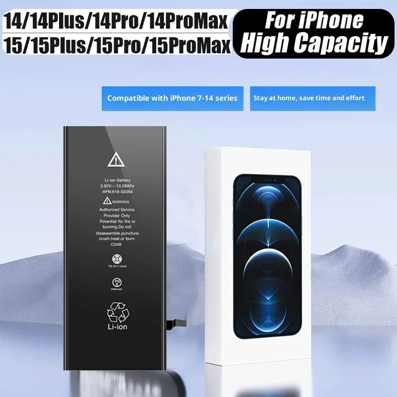 

Megatrends Аккумулятор большой емкости для iPhone 14 15 Pro 14 Pro Max 15 Pro Max 14 Plus 15 Plus Сменные аккумуляторы для телефона
