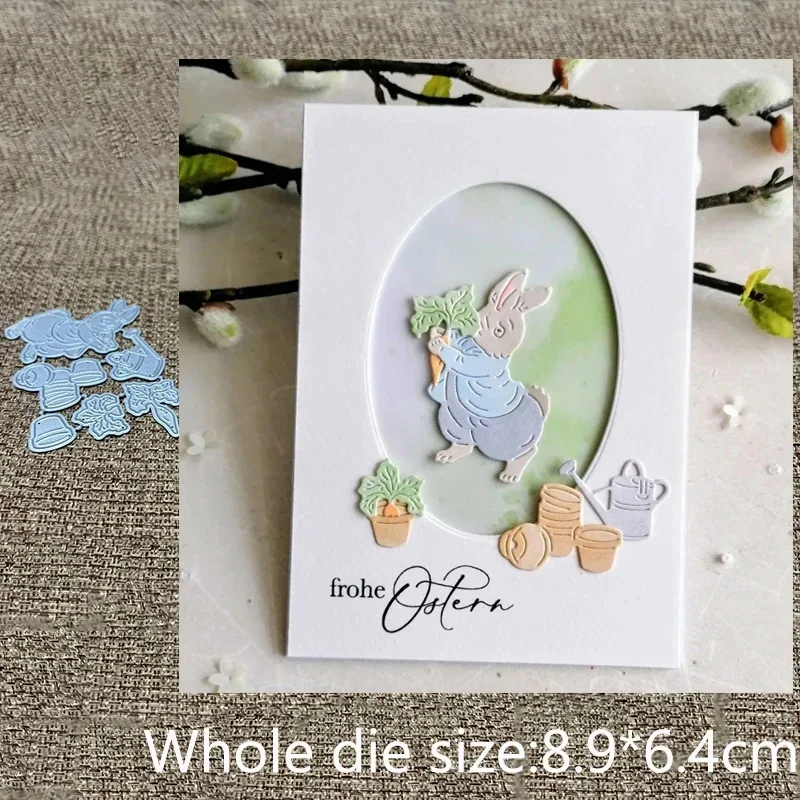 

Новый дизайн, металлическая вырубная форма-трафарет для скрапбукинга, вырубка в виде цветка и кролика, для декорации альбомов, бумажных открыток, тиснения