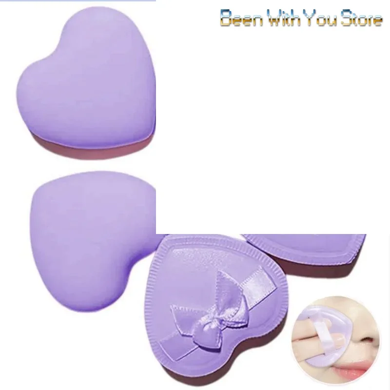 1/2/5pcs 하트 모양의 메이크업 스펀지 퍼프 드라이 웨트 듀얼 사용 캔디 퍼프 퍼프 재사용 가능한 리퀴드 파운데이션 파우더 화장품 스펀지 퍼프