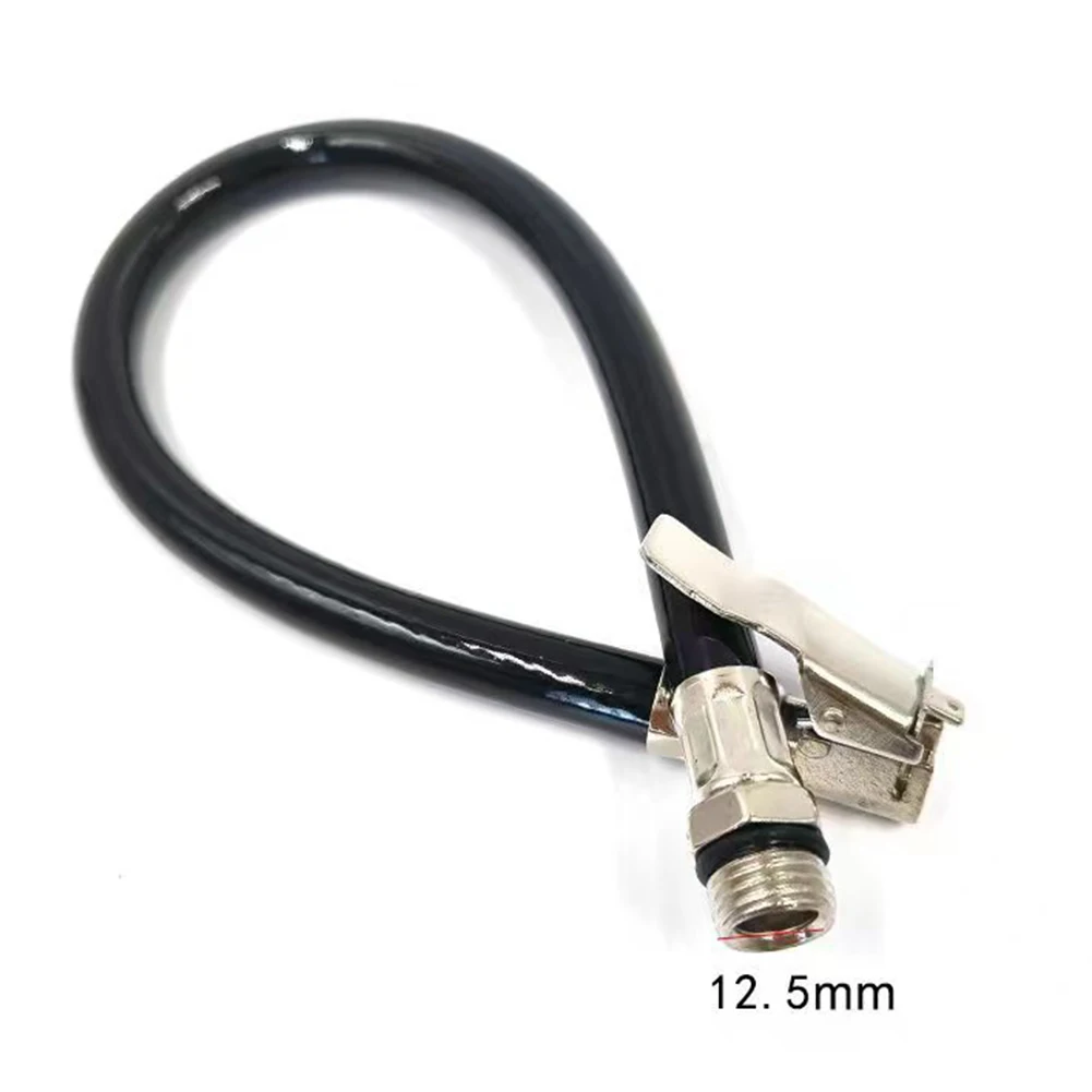 Tire Pressure Inflation Hose for Car and Motorcycle Air Compressor with Solid Copper Head and Metal Spiral Adapter