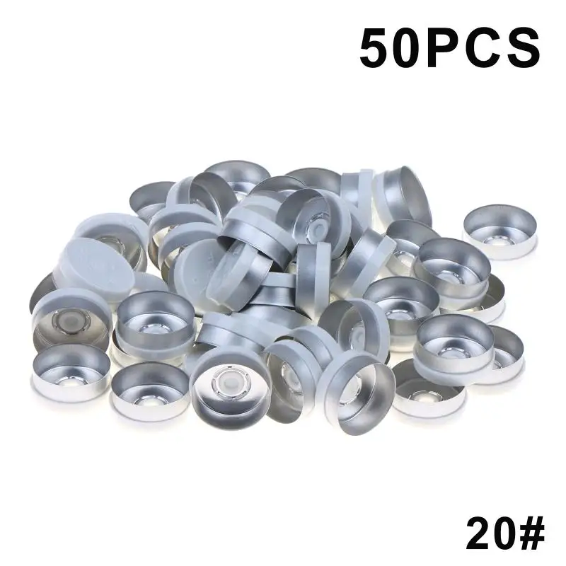 50Pcs Multi Colored 20mm Aluminium Plastic Pharmaceutical Caps For Crimping Glass Vial