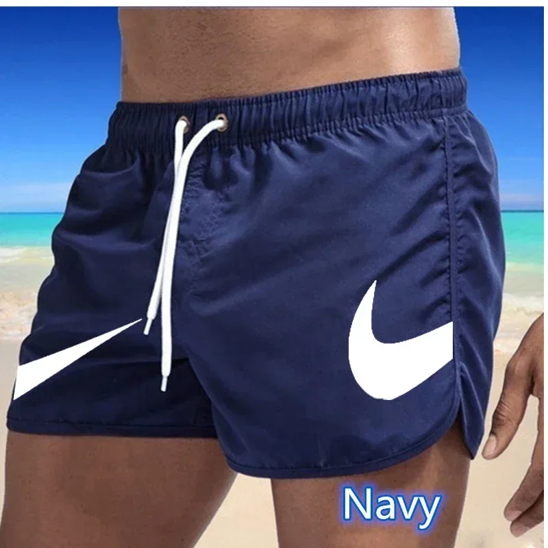 2024 Summer Men\'s Beach Shorts Fitness Sports Surfing Single Color Shorts Casual Fashion Men\'s Beach Shorts