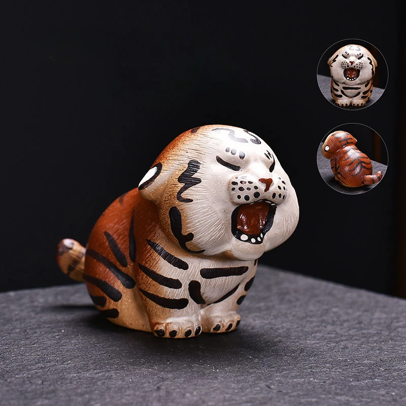 الأرجواني الرمال الشاي الحيوانات الأليفة الديكور لطيف ترحيب الثروة النمر الميمون الكونغ فو Teaware المنزل الإبداعية اليدوية الشاي اللعب الديكور