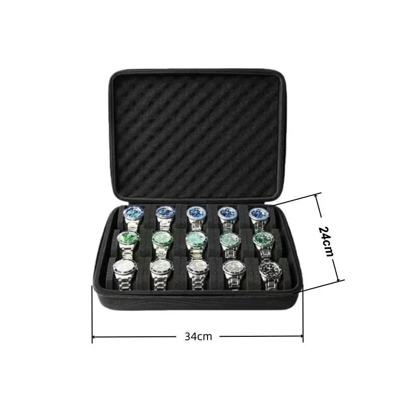 1Pcs Watch Carry Box Hard-Shell 15 Slots Watch Storage Organizer Case Fit For Large And Small Watches With Soft Foam Pillow▪ - view 5