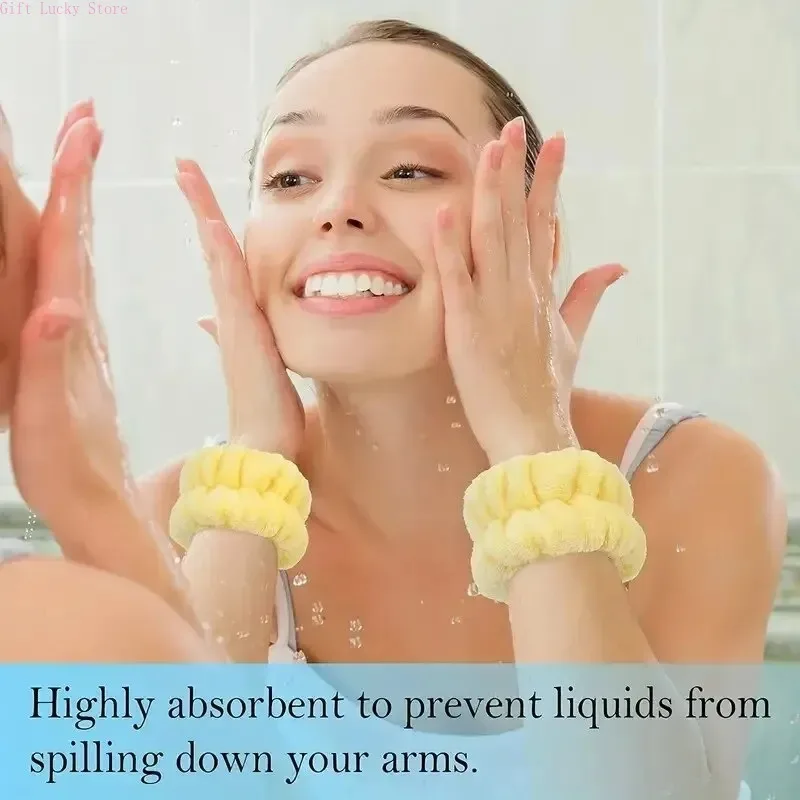 3 ชิ้นไมโครไฟเบอร์ที่คาดผมและสายรัดข้อมือชุดอาบน้ําแต่งหน้าและการออกกําลังกายที่คาดผมนุ่มและดูดซับและผ้าขนหนูข้อมือ