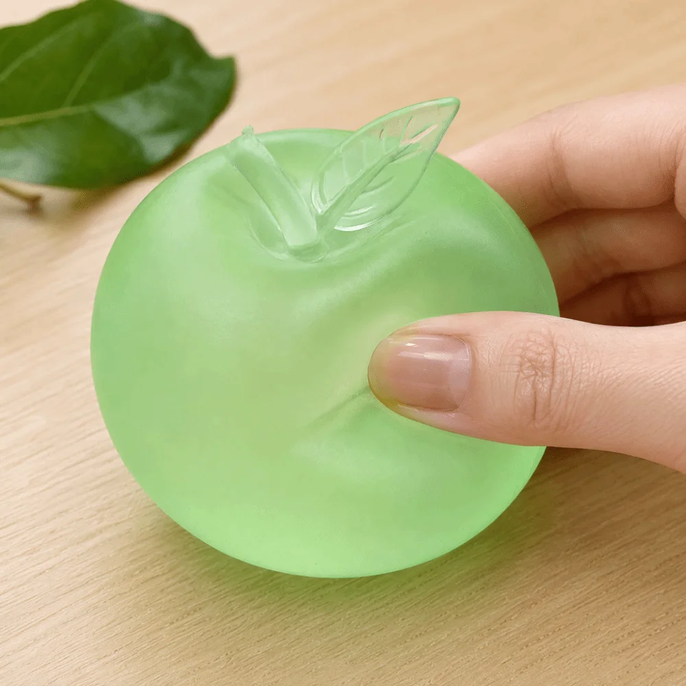 Apple Shape Stress Relief Slow Rise Non-Bounce Plasticity Squeeze Anxiety Relief Transparent Ball Sensory Fidget Adults