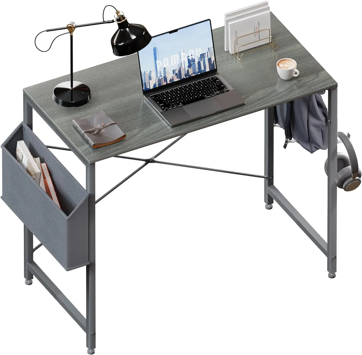 

Computer Desk for Small Spaces with Storage Bag,Home Office Work Desk with Headphone Hook, small Office Desk Study Writing Table