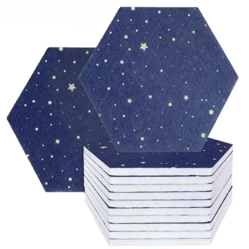 Hexagon Felt Board Tiles Star Pattern Self Adhesive Wall Sticker Felt Memo Board Notice Board for Home Wall Decal Decor