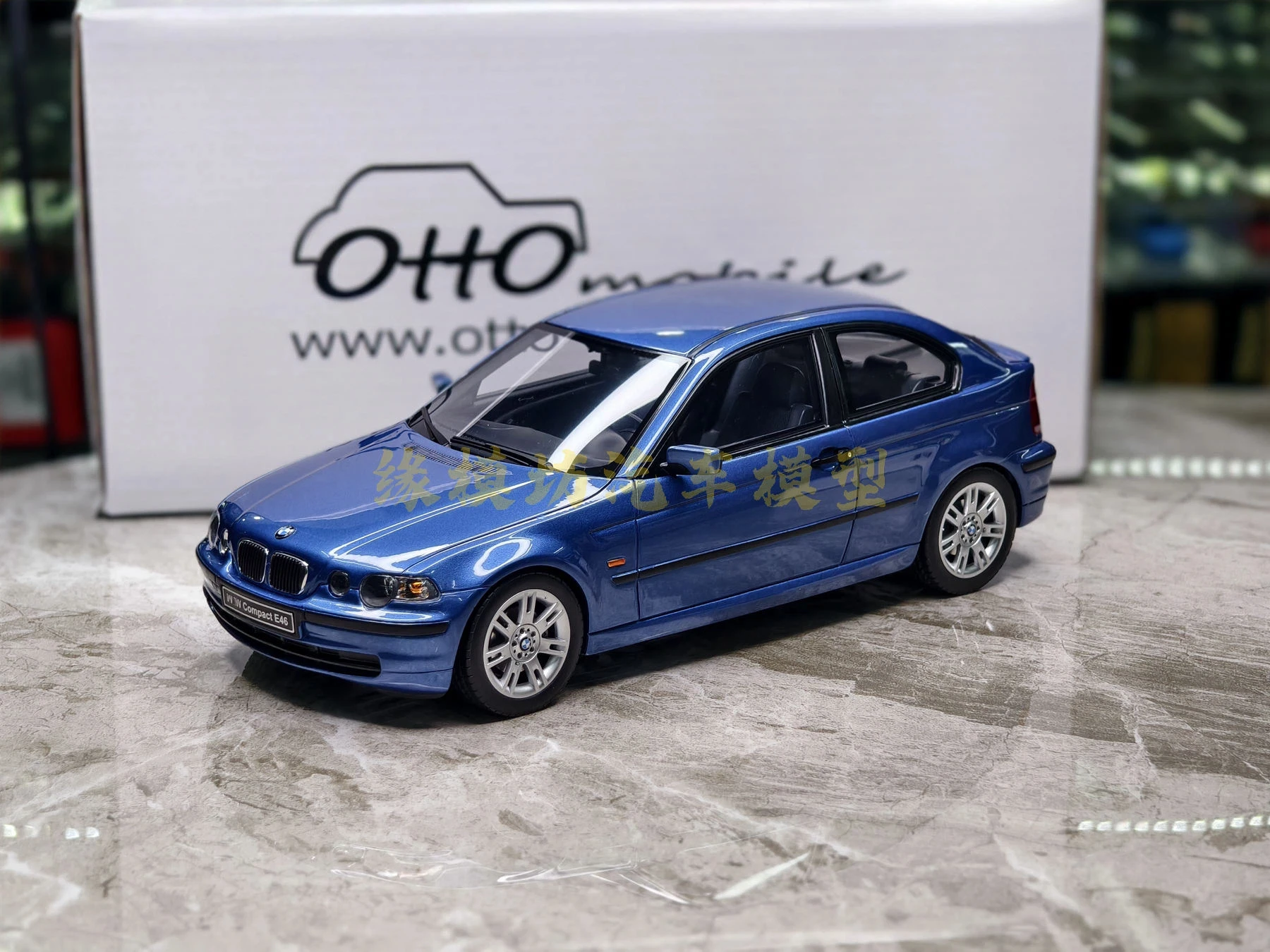 OTTO 1:18 E46 318 TI COMPACT ESTORIL BLUE 2002 Simulation Limited Edition Resin Metal Static Car Model Toy Gift