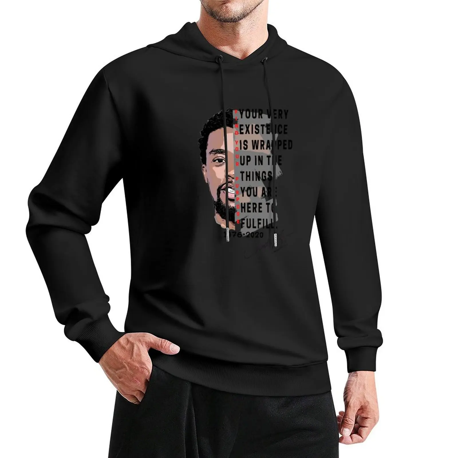 Chadwick Boseman Find Your Purpose red Pullover Hoodie men wear new in hoodies & sweatshirts