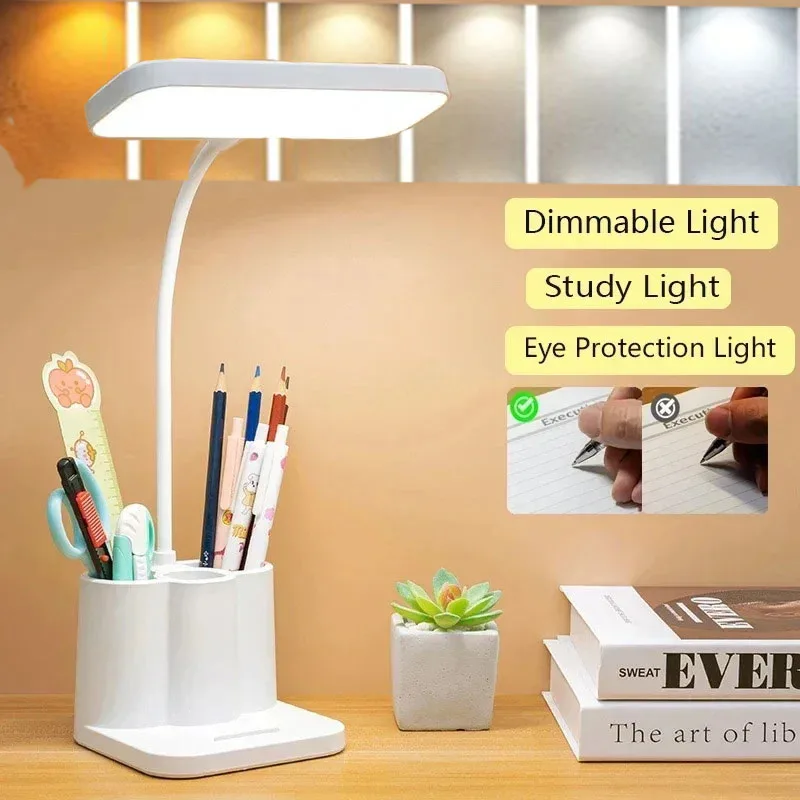 

LED Reading Desk Lamp Portable Study Lamp USB Charging Table Light Touch Dimming Learn Eye Protection Light Room Office Lighting